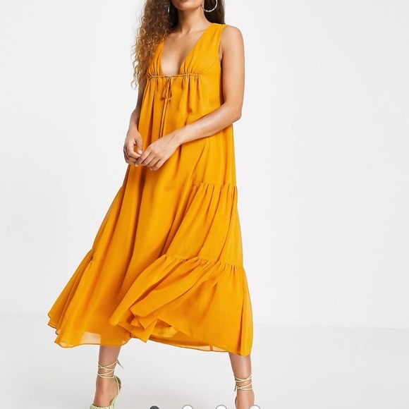 ASOS DESIGN Petite Trapeze Maxi Dress - Picture 1 of 4